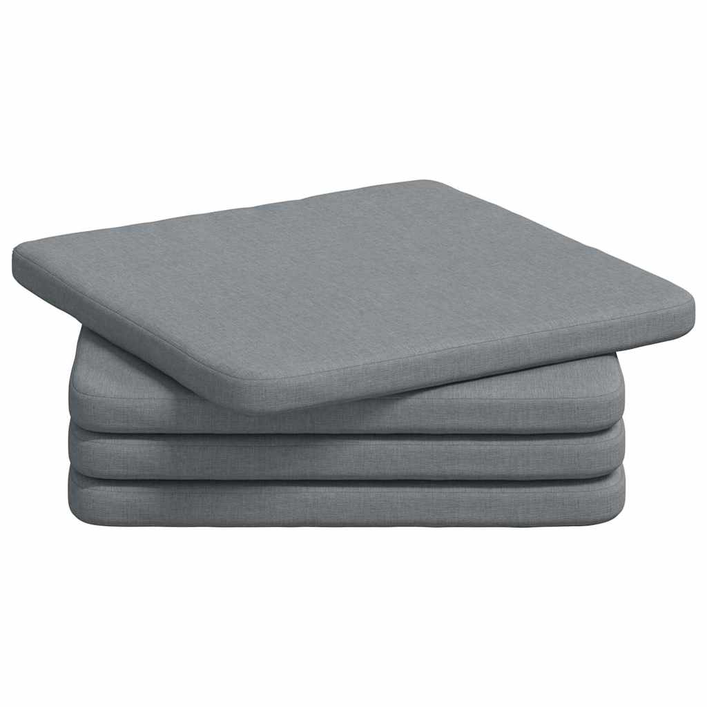 Seat Cushions 4 Pcs Light Grey 40 X 40 X 3 Cm Fabric