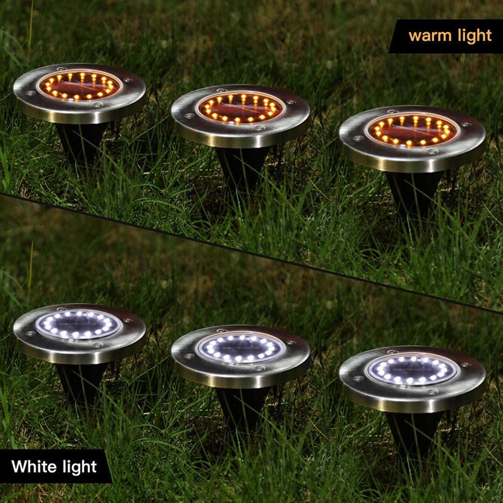 4PCS 8LED Solar Lawn Yard Led Solar Lights Buried Garden Light Waterproof Outdoor PathWay Floor Under Ground Spot Lamp