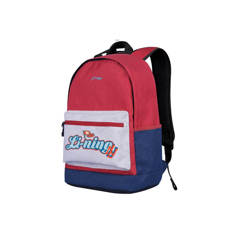 Li-Ning Large Capacity Lightweight Sports Travel Leisure Backpack Unisex Backpack Orange-Red YBSU167-8A3