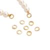 20Pcs 18K Gold Plated Brass End Bead Tip,End Caps 2 Hole Connecting Ring For DIY Pearl Bracelet Necklace Jewelry Making Supplies
