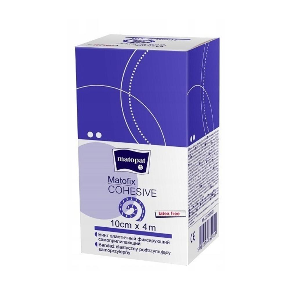 Cohesive Bandage 10cm x 4m Elastic Self-Adhesive Matofix Cohesive 1 Pcs