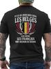 Men's Funny Belgian Flag T-Shirt - Black with Red, Yellow & White Tricolor Design - Casual Short Sleeve Shirt with Belgian Slogan - Ideal Gift for Bel