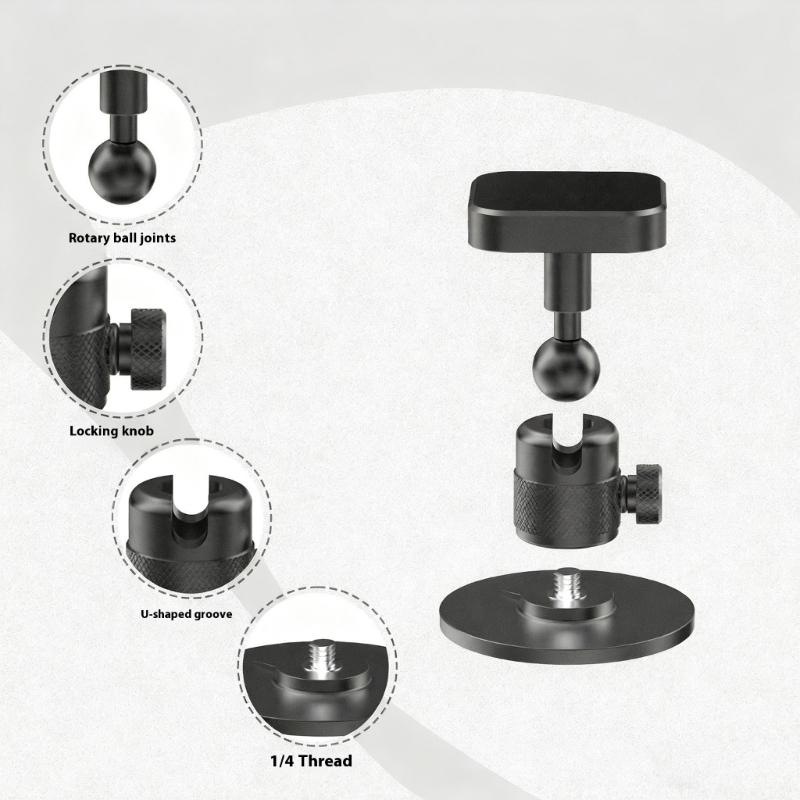 Aluminum Alloy Camera Base Bracket Featuring Detachable Magnetic Design Multiple Angle Adjust for 360 GO Ultra