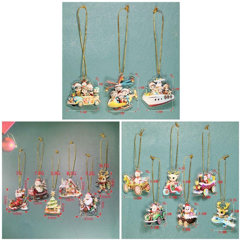 6Pcs Creative Christmas Decoration Pendant Santa Christmas Tree Hanging Ornament Garden