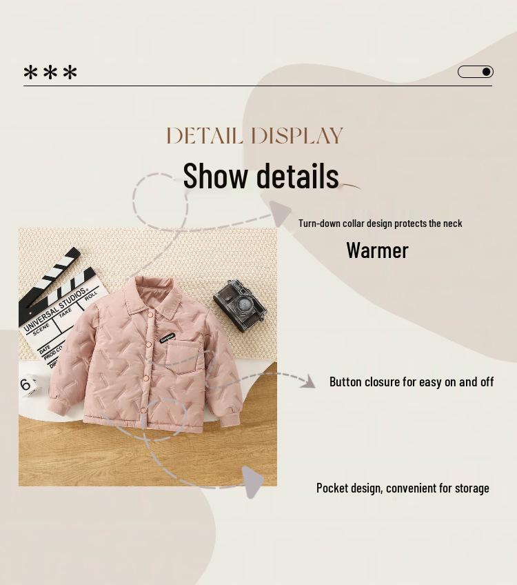 Children's Thick Cotton-Padded Jacket for Autumn/Winter - Warm School Uniform