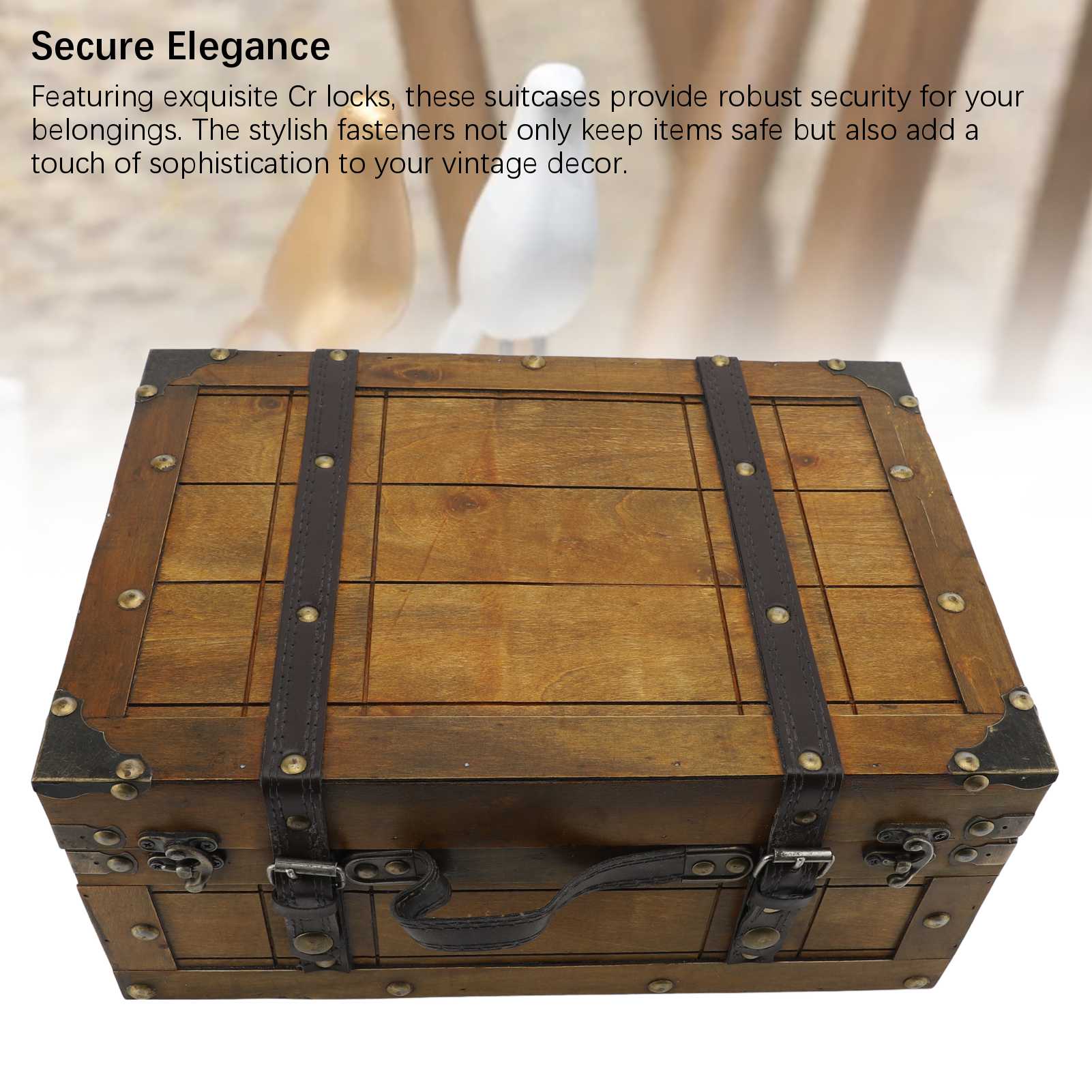 

Винтажный деревянный сундук ретро элегантный декоративный чемодан коробка для хранения фото реквизит подарок