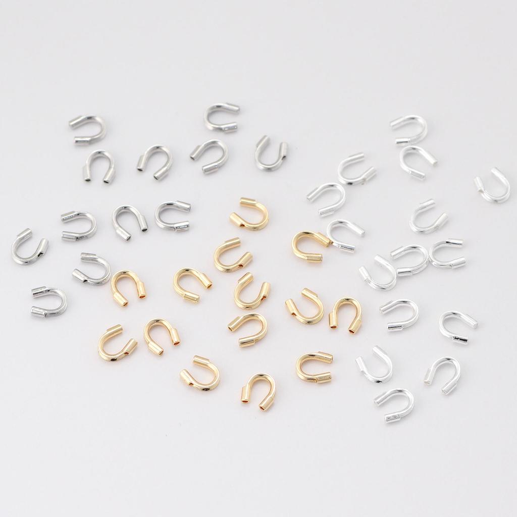 Silver U-Shaped Horseshoe Buckle Wire Protector for DIY Beading