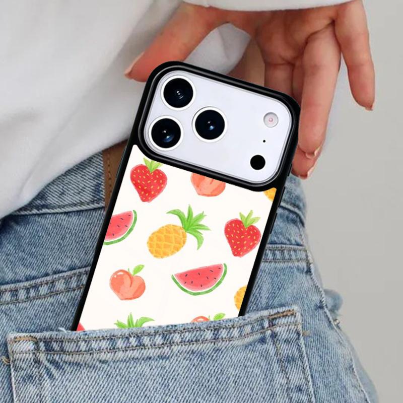 Watermelon Pineapple Strawberry Fruit Phone Case for iPhone 17ProMax 12 13 14 15 16e 17 Pro Max Plus Air Cover