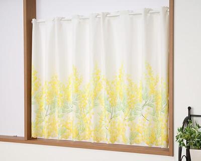 Cafe Water Invisible from for 2655 Mimosa Pattern Width 145 X Length 75 1 Piece Curtain, Repellent, Outside, Bathrooms, Etc. Print, Cm,