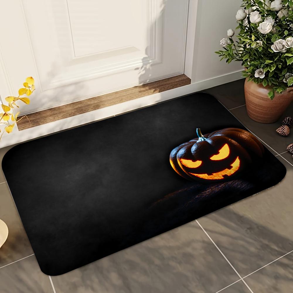 1pc V- Halloween 3D Visual Clown Absorbent Mats Anti-Slip Mats Home Decor Supplies Carpets Home Kitchen Floor Mats