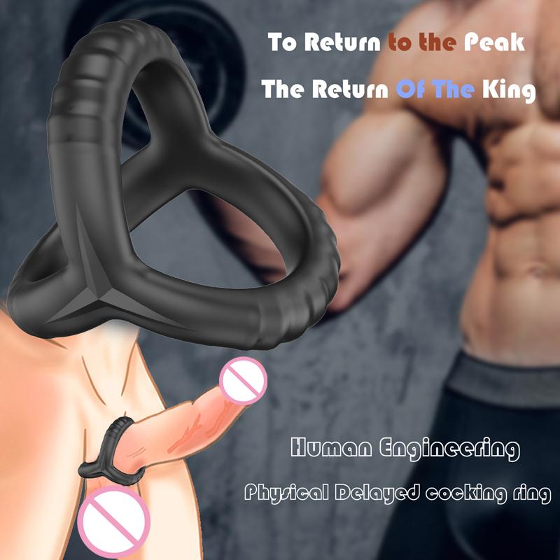 Black Silicone Cock Ring Delay Ejaculation Semen Lock Ring Reusable Cockring Men Penis Ring Sex Toys for Couples Sexshop