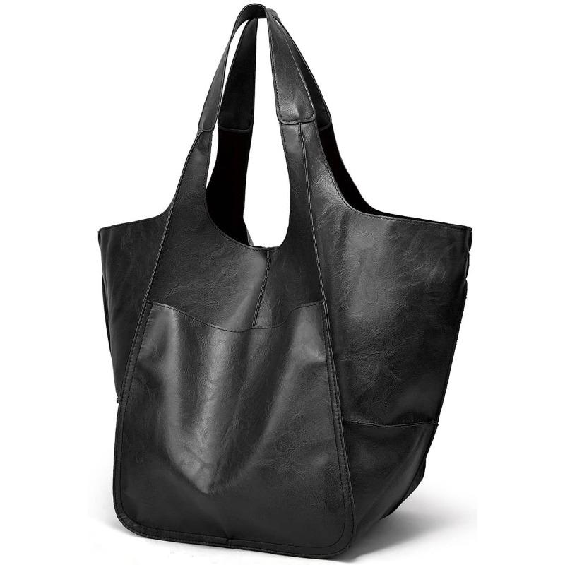 European and American retro simple new simple large bag soft leather large capacity shoulder portable tote women's bag