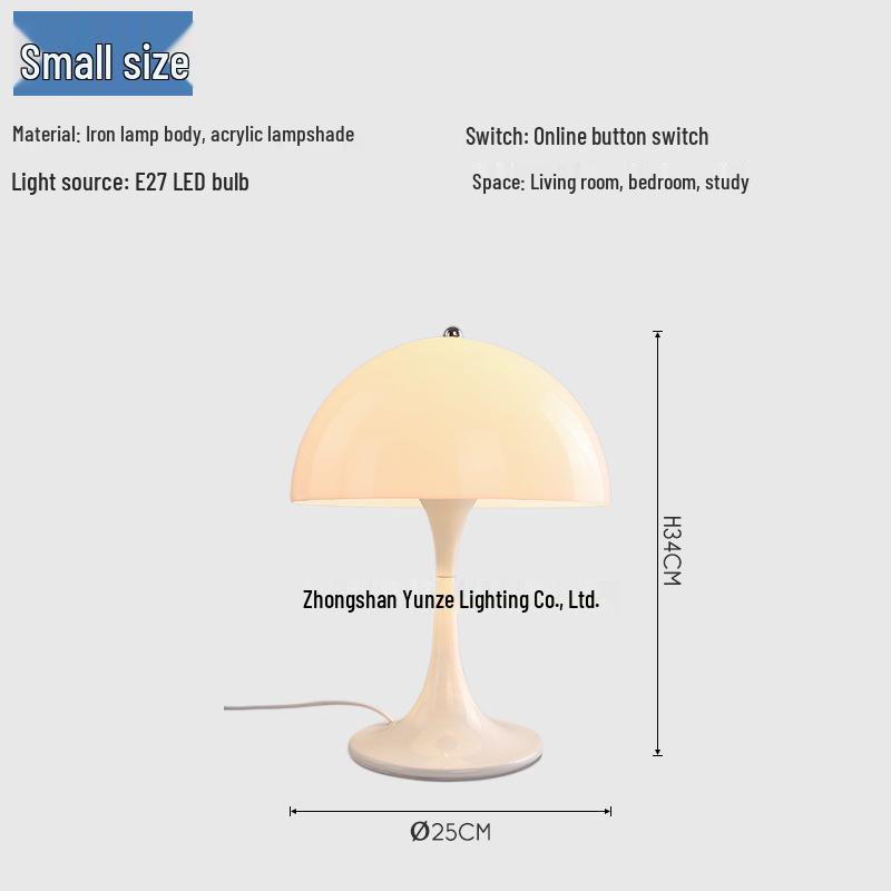 Modern Minimalist Mushroom Table Lamp: Nordic Bedside Light for Warm, Romantic, and Creative Bedroom Decor