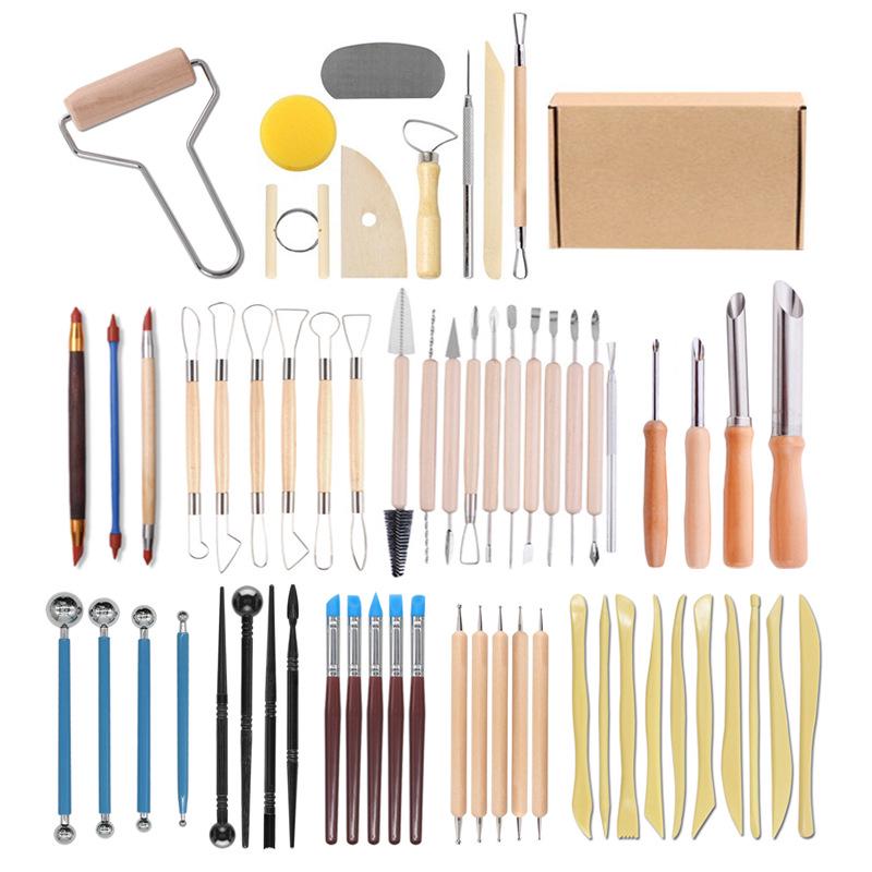 61-Piece Pottery and Sculpture Tool Set