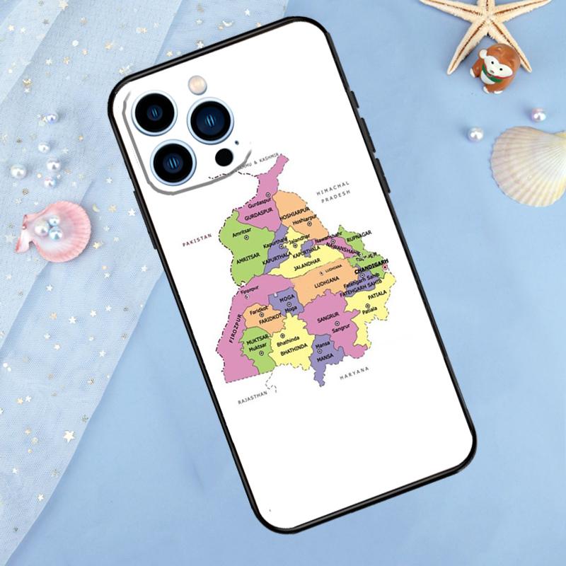 Punjab Map Outline Case For iPhone 17 Pro Max 16 15 13 12 11 14 Pro Max Plus 12 13 Mini 16e 17 Air Back Cover