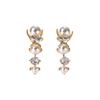 High Sense Light Luxury Temperament Brass Plated 18K Real Gold Inlaid Pearl Diamond Ear Buckle Earrings Fashion Earrings