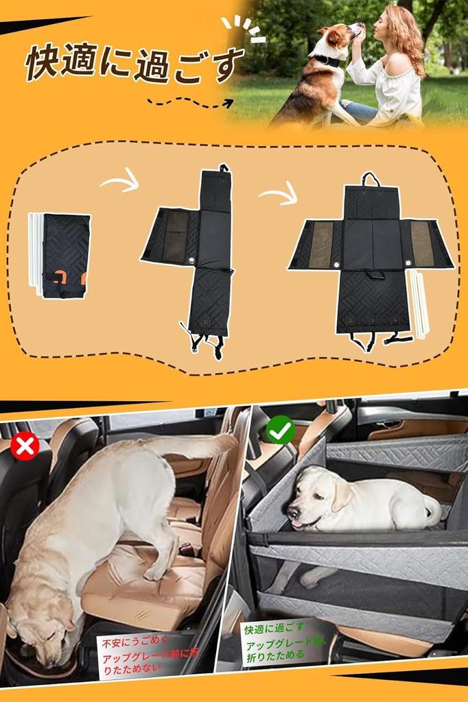 SONGSONG Stability Design Pet Car Seat for Prevents Securely Attaches to Rear Suitable for All Car All Breeds of Dogs and Car Dog Car Accessories Size