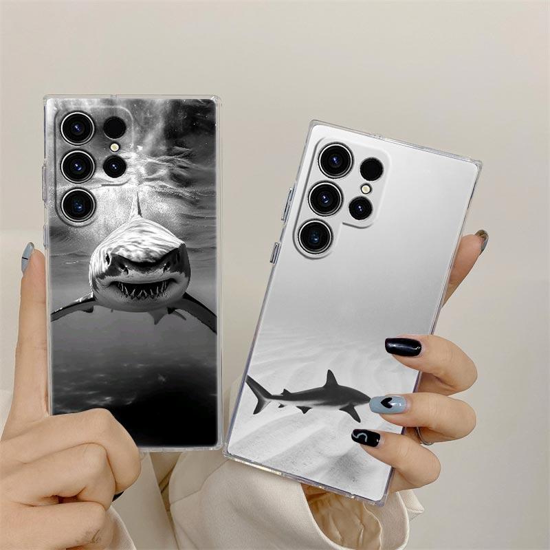 Ocean Whale Shark Swimming Clear Case For Samsung Galaxy S26 S25 S24 S23 Ultra S20 S21 FE S22 Plus S26 Ultra S25FE Phone Cover