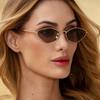 New Diamond Polygon Small Frame Sunglasses Metal Frame Sunglasses Women'S Fashion Street Photography Beach Glasses
