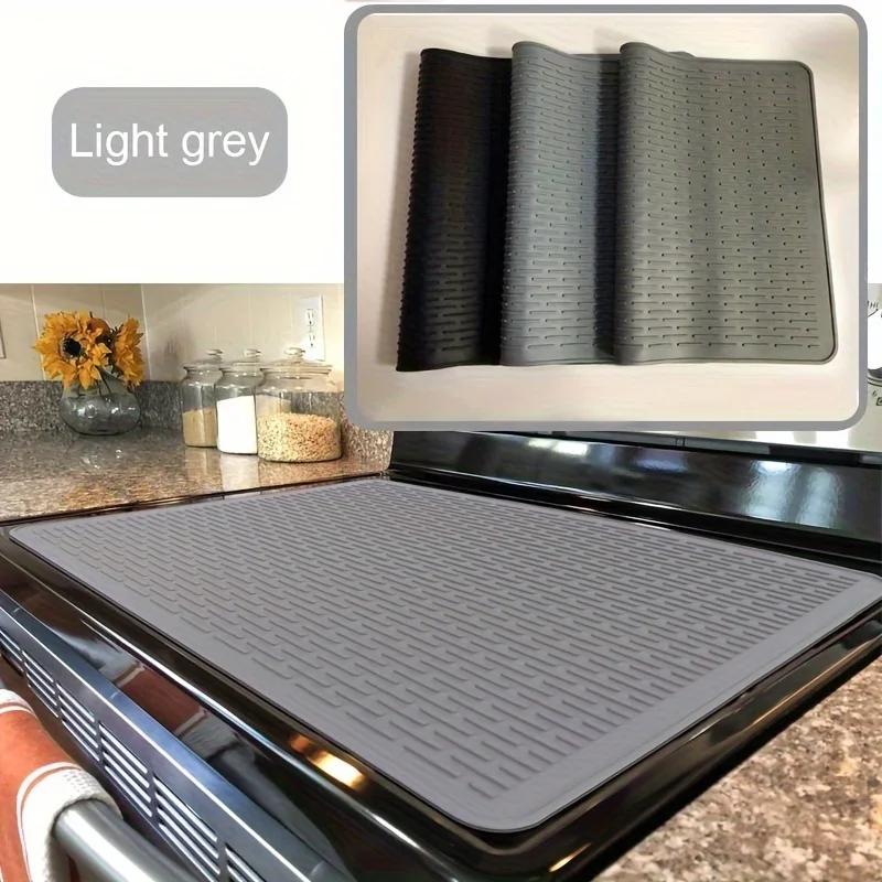 Stove Silicone Mat Sink Mat Electric Stove Top Cover Personal Tablecloth Electric Stove Insulation Drying Mat for Kitchen 71x51cm светло-серый 2670₽