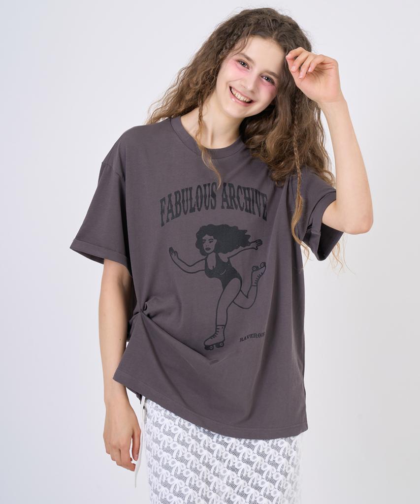 RAVEROUS Snap Loose Fit T-Shirt Charcoal