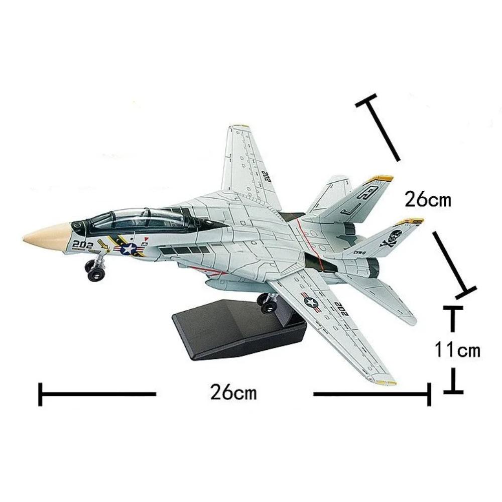 4 Styles 1:72 Scale Plastic Military Aircraft Model Kit, F-14 Tomcat F-22 Raptor B-2 Stealth Bomber AH-64 Apache Helicopter