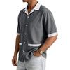 Men's Summer Casual Short Sleeve Shirt Multi Pocket Button Down Shirt Lightweight Breathable Fabric Relaxed Fit