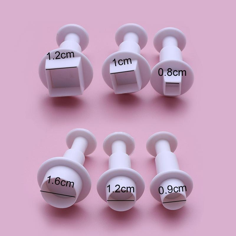 3-12Pcs Geometry Cookie Cutter Plastic Square Sugarcraft Decor Fondant Cutter Circle Star Cookie Mold Icing Sugar Baking Tools