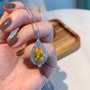 Jewelry Simulation Yellow Diamond Water Drop Pendant Water Drop Stud Earrings Main Stone 8 * 12 Pendant 10 * 16