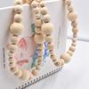 Curtain Tiebacks-Wood Bead Curtain Tie Back Beaded- Window Tieback Natural Wooden Decorative