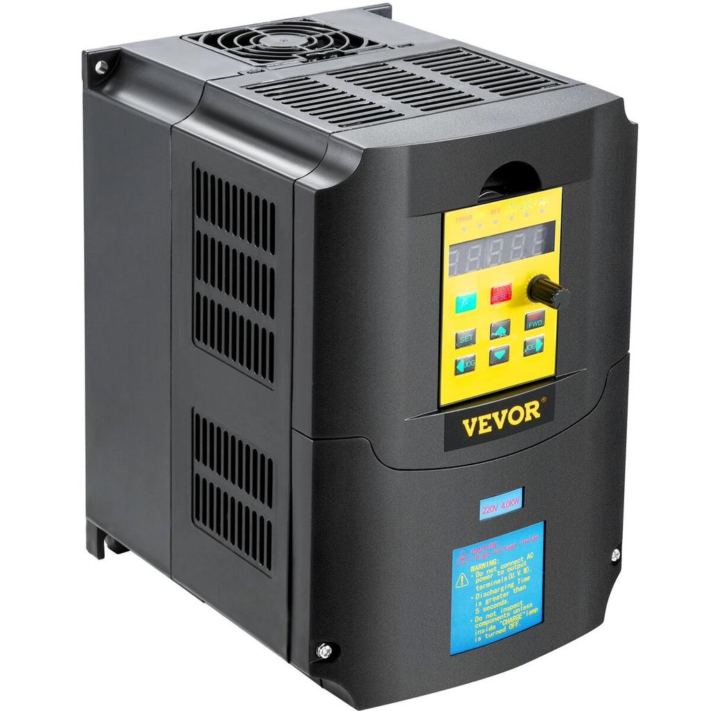 Variable Frequency Drive, AC 220V Input 4KW Variable Frequency CNC Drive Inverter Converter, VFD 5.5HP 1 or 3 Phase Input, 3 Phase Output, CNC Motor