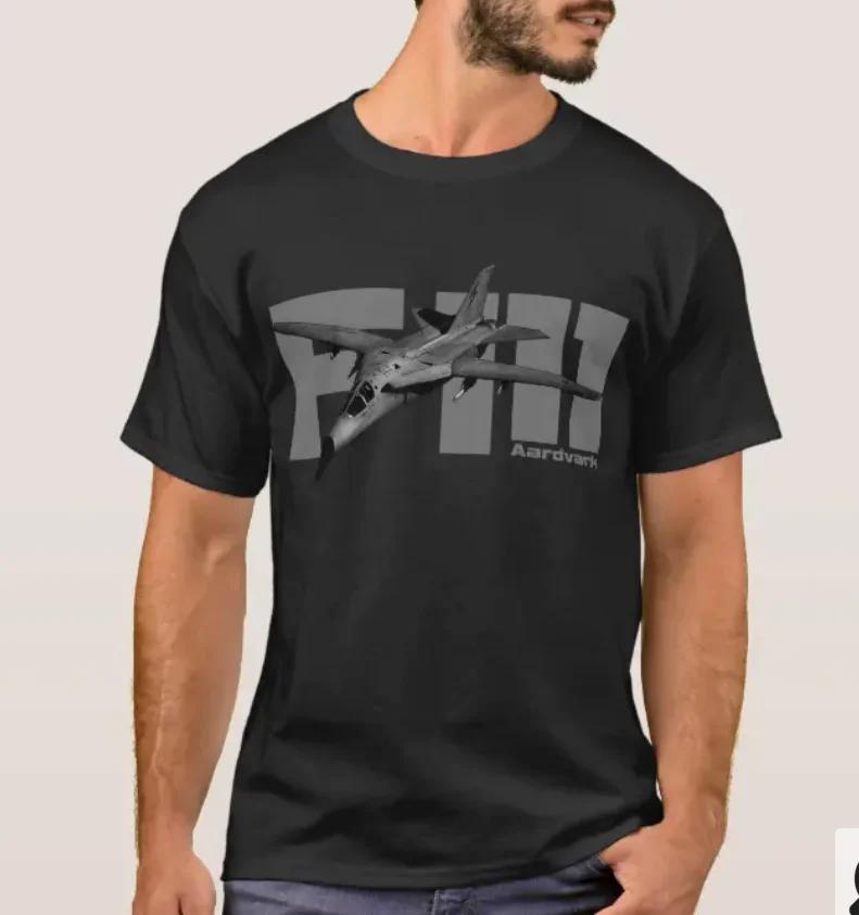F111 Aardvark Intercepteur à Longue Portée et Avion d'Attaque Tactique T-shirt Coton Manches Courtes Col Rond Homme Nouveau