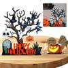 Halloween Wooden Withered Tree Landscape Ornament Spooky Decoration Ornaments Table Topper for Halloween Party Home Craft Decor