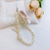 Fashionable Ballet Shoe Keychain Charm with Pearls Ribbon Designs Lovely and Stylish Accessory Portable for Girls