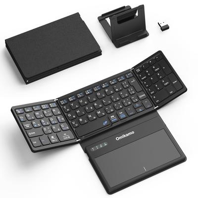 Omikamo Bluetooth and USB JIS Standard Japanese Large Touchpad and Numeric Switching Between 4 Shift Enter Compatible with iPad Rechargeable [Latest