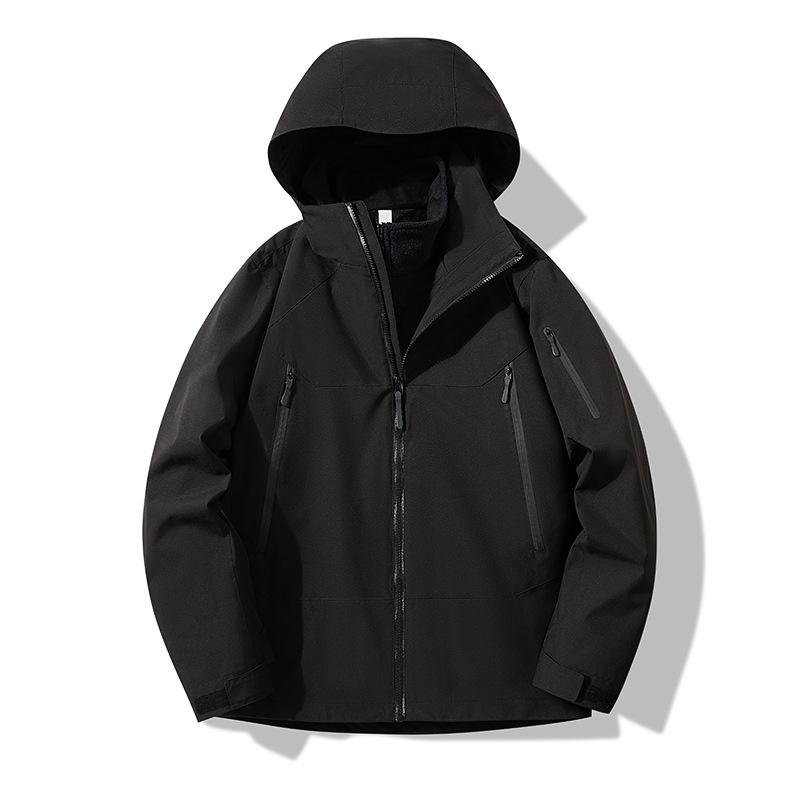 Outdoor 3-in-1 Detachable Waterproof Windproof Men s Mountaineering Jacket 4XL