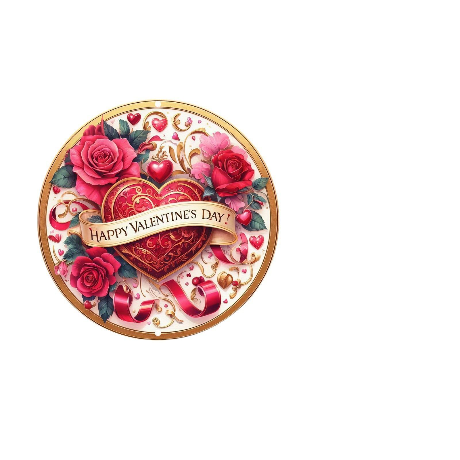 

2D плоская 20 см гирлянда в форме сердца с Днем святого Валентина, деревянная настенная подвеска, декор - автомобильный воздушный шар, универсальная праздничная деревянная подвеска, украшение для дома 20cmX20cm