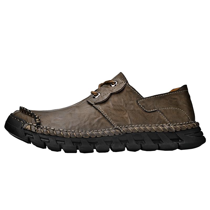 Fashion Leather Shoes Man Casual Loafers Luxury Design Slip On Male Dress Shoes Leisure Style Big Size Outdoor Wear-resistant Sole
