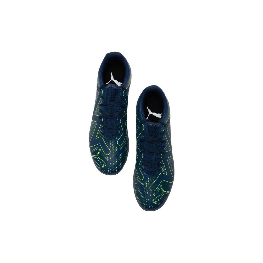 Puma Future Play Round Toe Lace-Up MG (Rubber Short Stud) Durable Breathable Soccer Shoes Men Soccer Shoes Blue Green 107380-03