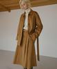 Left Seoul Synthetic Suede Flare Long Skirt [Camel]