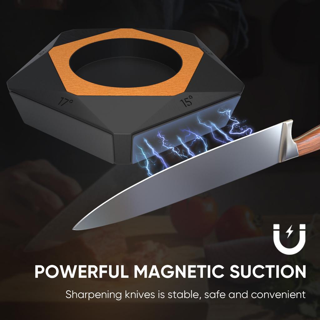 New Rolling Knife Sharpener Five-Sided Sharpening Stone12/15/17/19/22Degree Magnetic Angle Chef Roller Sharpening Kitchen Knives