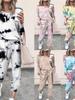 Autumn Winter Printed Casual Long Sleeve Women's Home Wear Suit