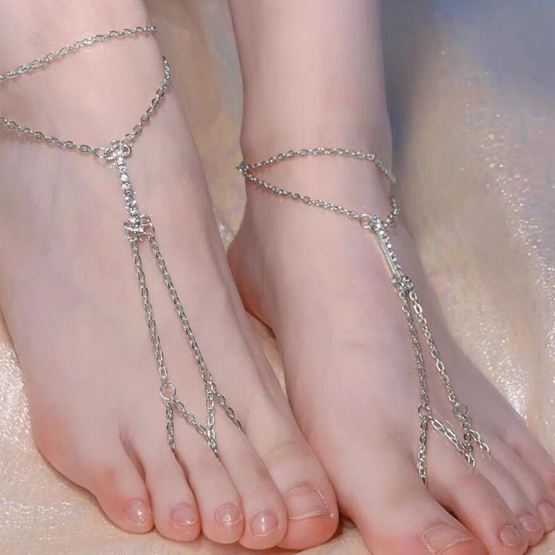 Retro Exotica: Multi-Layer Metal Tassel Anklet for Women, Cos Court Style Foot Jewelry