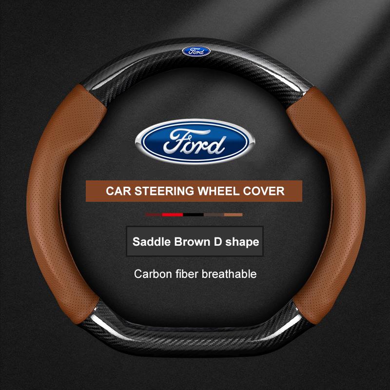 lcqg2 Car Carbon Fiber Ventilate Steering Wheel Cover Ford ST Mondeo F150 Fusion Mustang EXPLORER ESCAPE EDGE Fiesta Focus Kuga Ranger