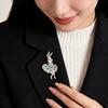 Enamel Brooch Sparkling Rhinestones Inlaid Dancing Rabbit Design Pin Fairy Tale Inspired Jewelry Suits Sweaters Coats Accessories