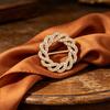 Vintage Scarf Ring Rotary Flower Rhinestone Brooch Pin for Women 3-Slot Adjustable Elegant Scarf