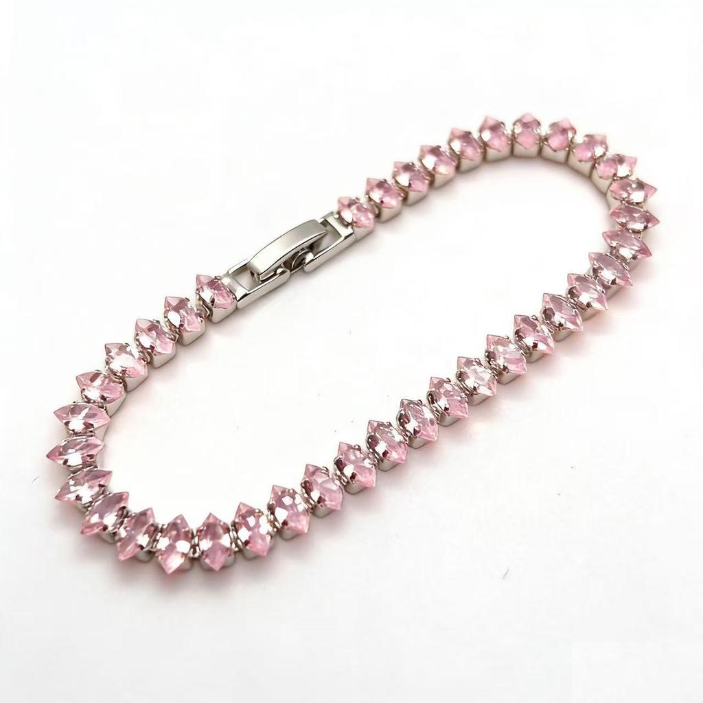 Damska bransoletka tenisowa z cyrkoniami w kształcie łezki: Łańcuch Markiza z Ząbkami, Ekskluzywny Element Mody