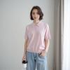 Ease Half Placket Lapel 0 Wool Sweater Women's Early Autumn Short-sleeved Inner Solid Color Simple Pullover Bottoming Shirt