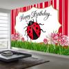 Red Floral Birthday Backdrop 1pc - Studio Photo Prop