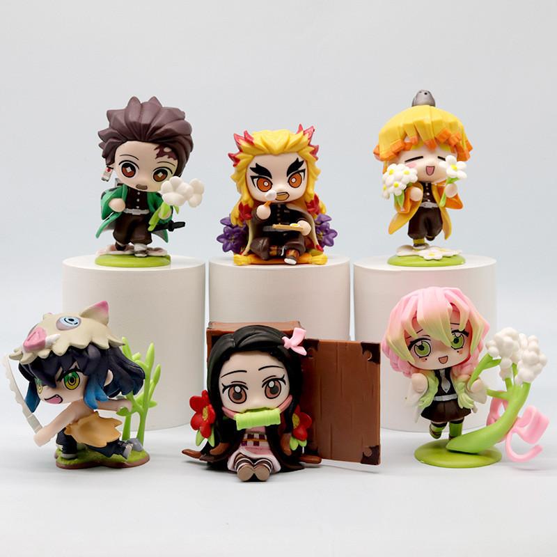 Demon Slayer Birth Flower Pvc Figure Set With Collectible Figures For Anime Fans